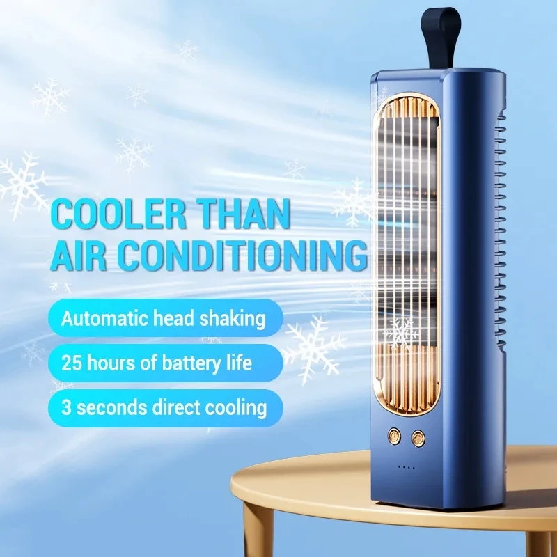 Household 90도 자동 회전 타워팬 — 무풍 휴대 (책상·바닥 듀얼) — AliExpress 어필리에이트 제품 사진 (평점 4.5)