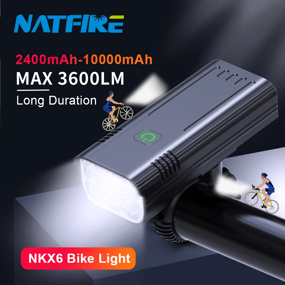 전조등+후미등 세트 — 10000mAh·3600루멘 USB 충전 자전거 라이트 세트 — AliExpress 어필리에이트 제품 사진 (평점 4.69)