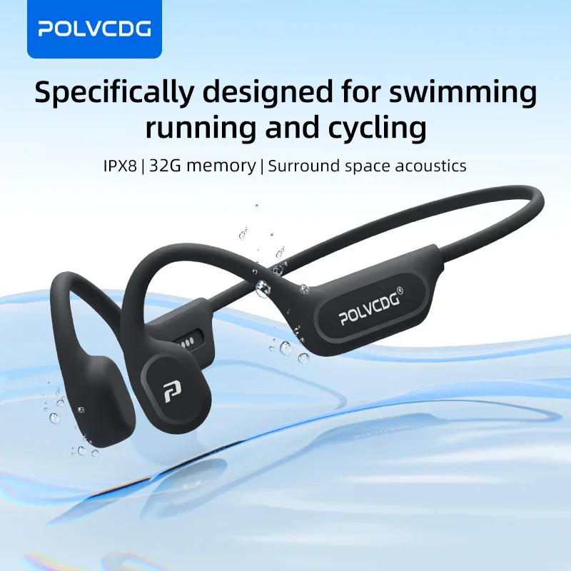 POLVCDG X9 Bone Conduction Earphones 32G IPX8 Waterproof Open Design for Swimming Running Cycling Hanging Earphones — AliExpress 어필리에이트 제품 사진 (평점 4.78)