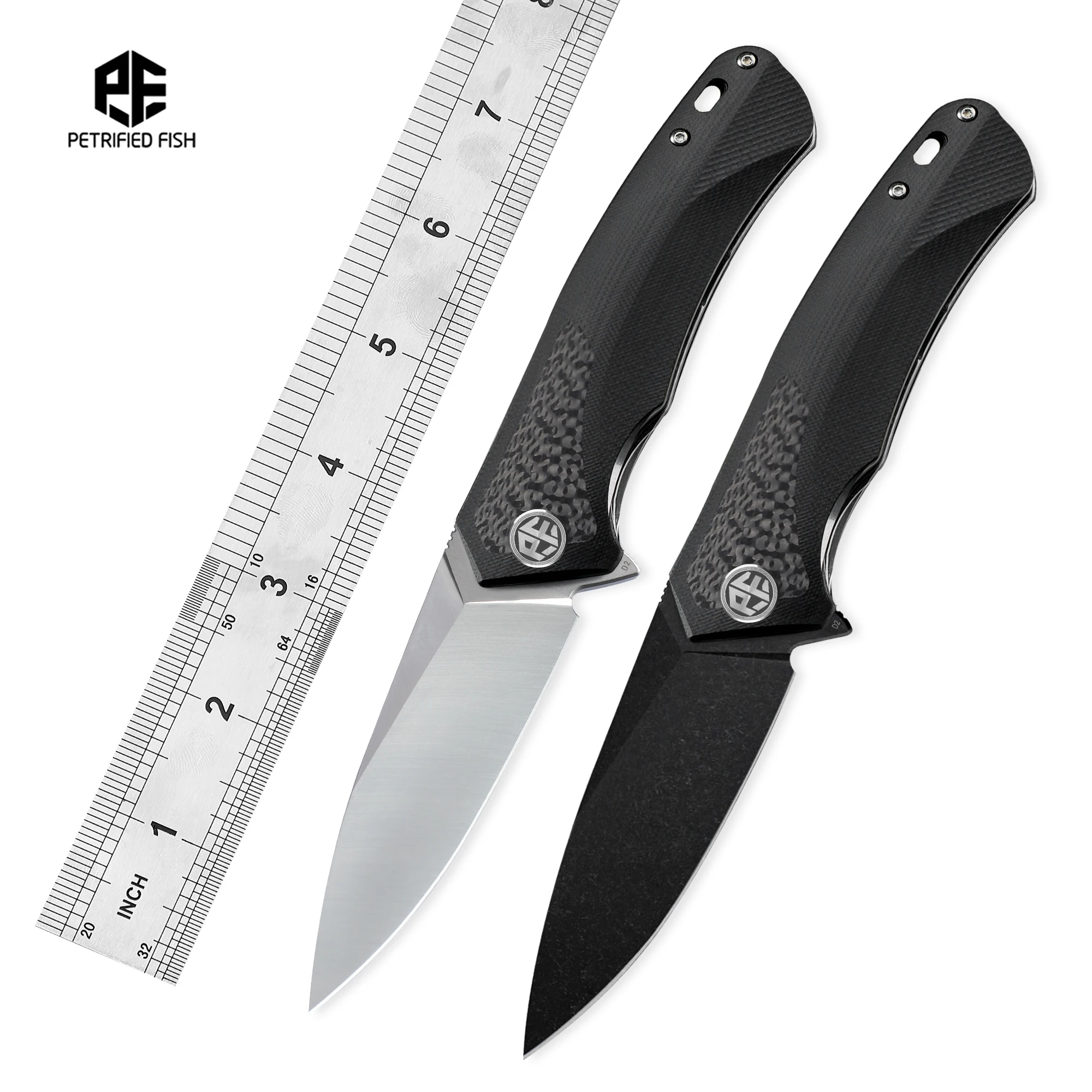 Petrified Fish PF838CS D2 Steel Folding Knife G10 Carbon — D2 강재 프리미엄 — AliExpress 어필리에이트 제품 사진 (평점 4.99)