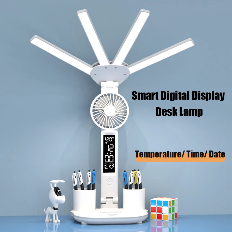 3In1 Multifunctional Desk Lamp — Four-Head Folding with Fan Calendar (다기능) — AliExpress 어필리에이트 제품 사진 (평점 4.6)