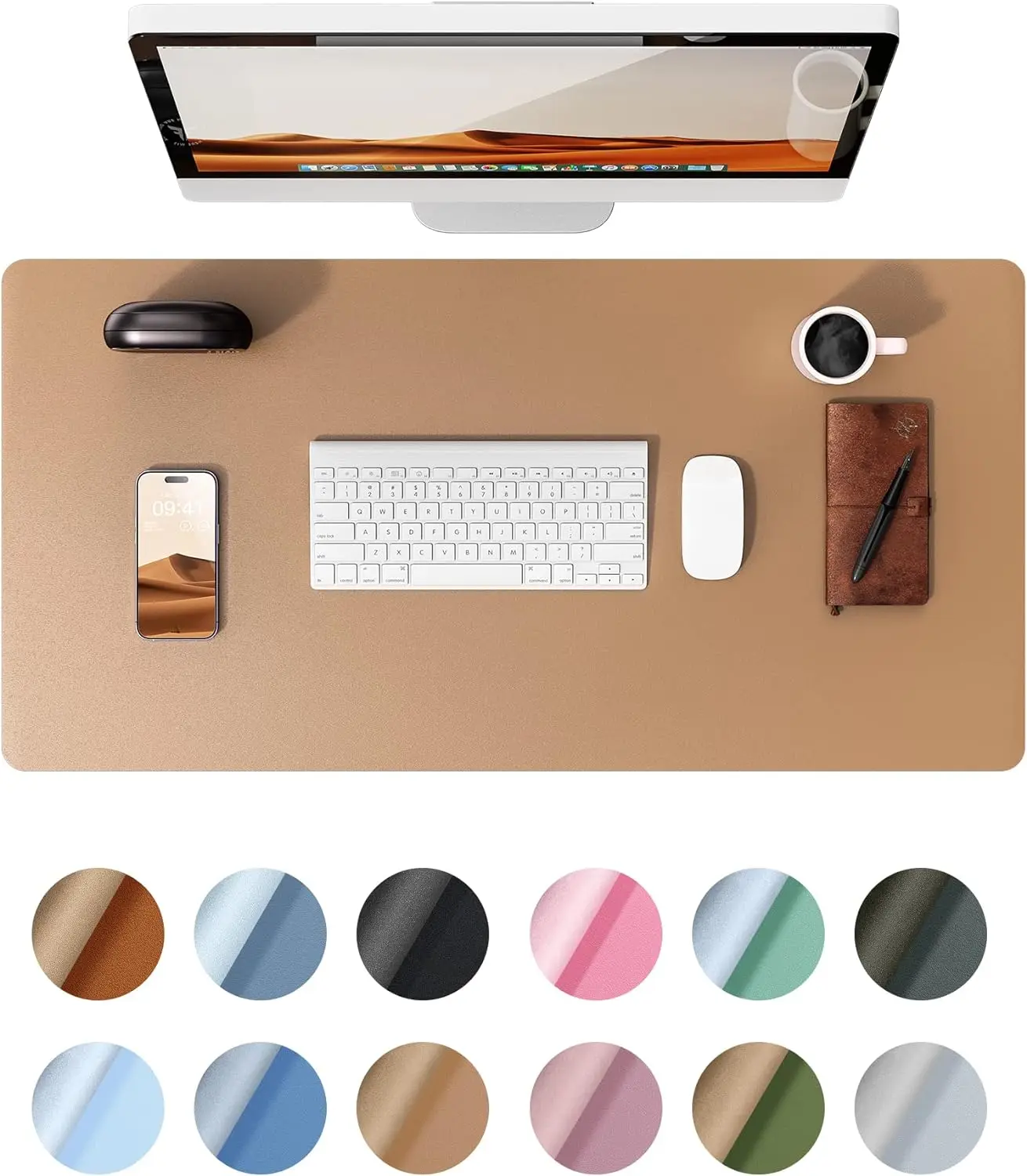 Leather Desk Mat — Computer Mat for Desk Large Mouse and Keyboard Mat (키보드 통합 대형) — AliExpress 어필리에이트 제품 사진 (평점 4.6)