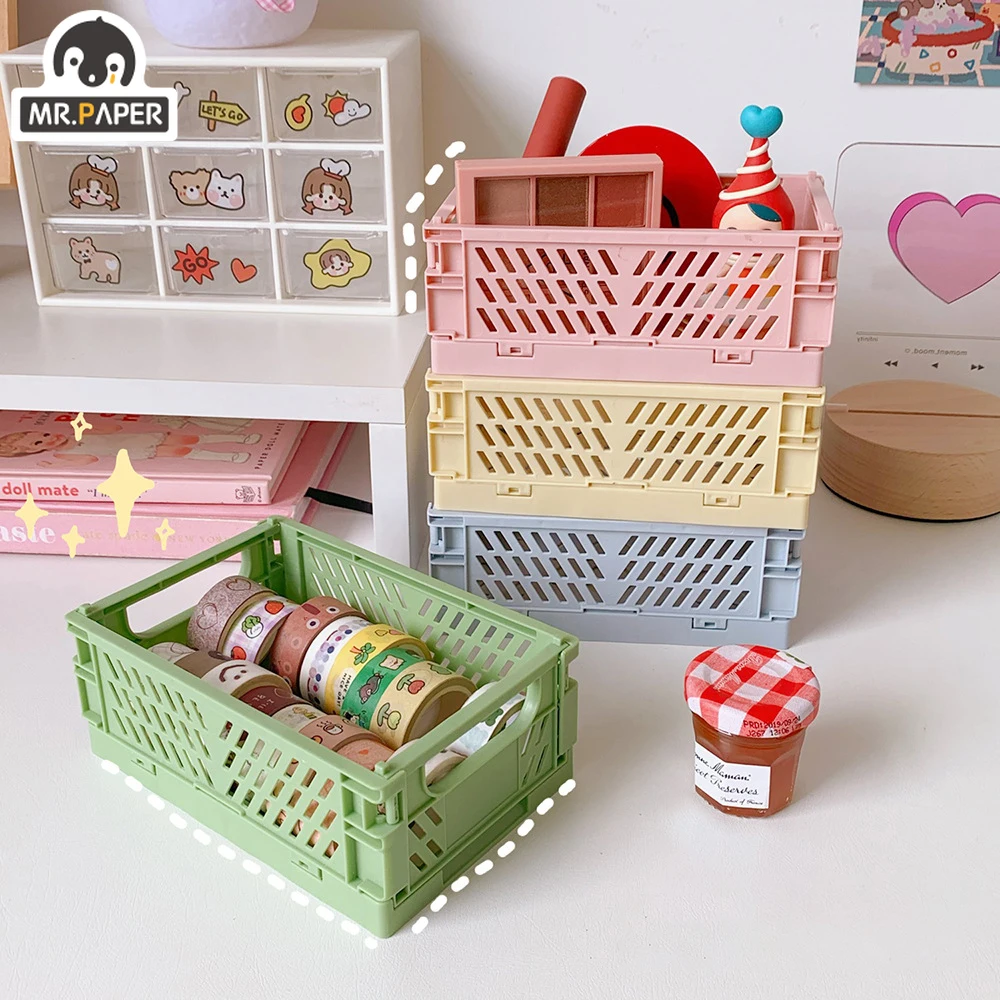 Mr.paper 스택형 접이식 문구 정리함 — 6스타일·모듈 적층·학생/사무용 데스크 오거나이저 — AliExpress 어필리에이트 제품 사진 (평점 4.76)