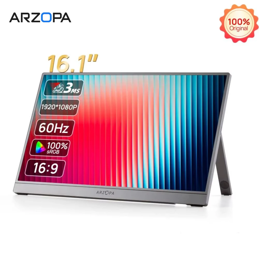 ARZOPA Z1C 16.1인치 포터블 모니터 (1080p IPS) — AliExpress 어필리에이트 제품 사진 (평점 4.9)