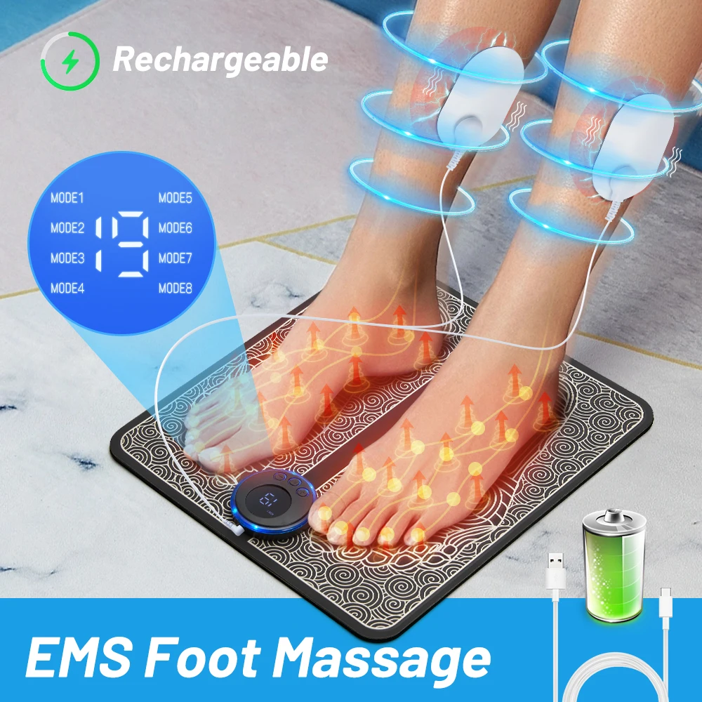 EMS Foot Massager Pad Foldable — Muscle Stimulation Portable Mat (휴대 폴더블) — AliExpress 어필리에이트 제품 사진 (평점 4.4)