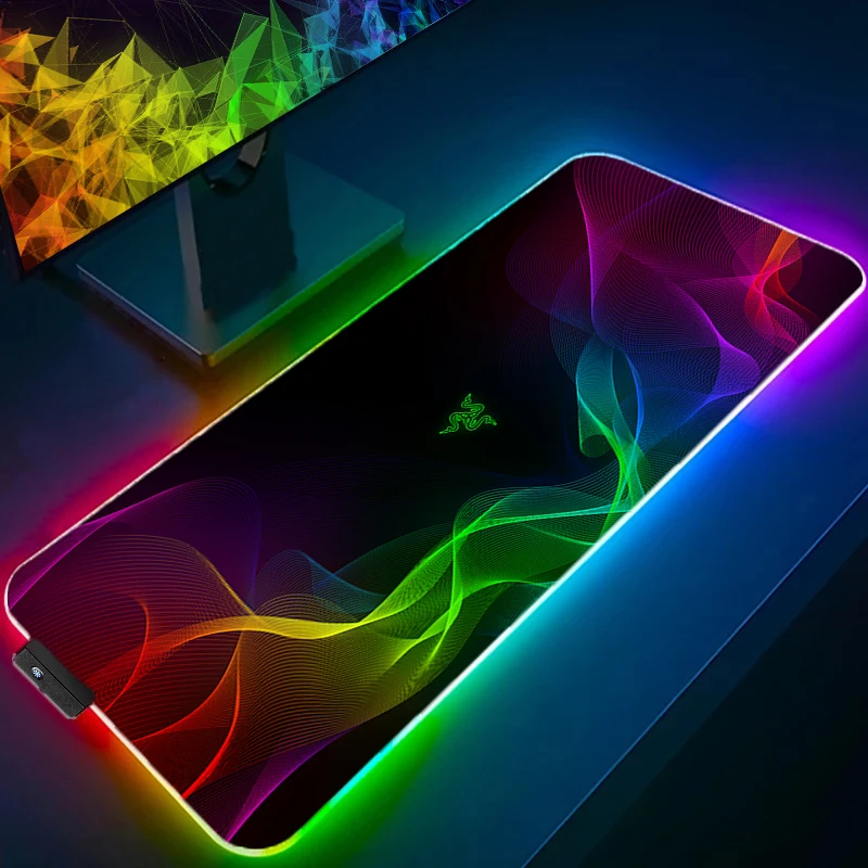 Razer RGB LED Mouse Pad PC Accessories Mousepad Rubber Extended Pad HD Non Slip — AliExpress 어필리에이트 제품 사진 (평점 4.6)