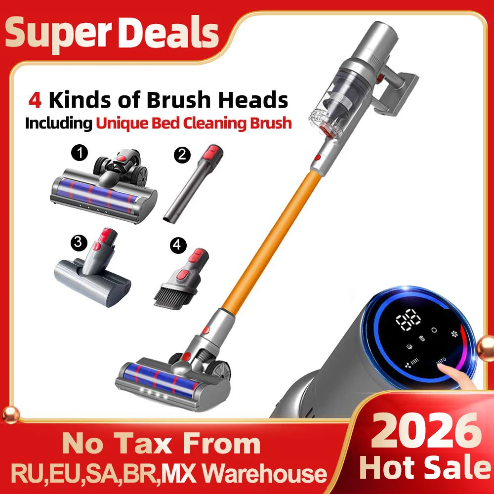 Cordless Handheld Vacuum Cleaner 27,000Pa Touch Screen Smart Dust Sensor Auto Speed Control — AliExpress 어필리에이트 제품 사진 (평점 4.74)