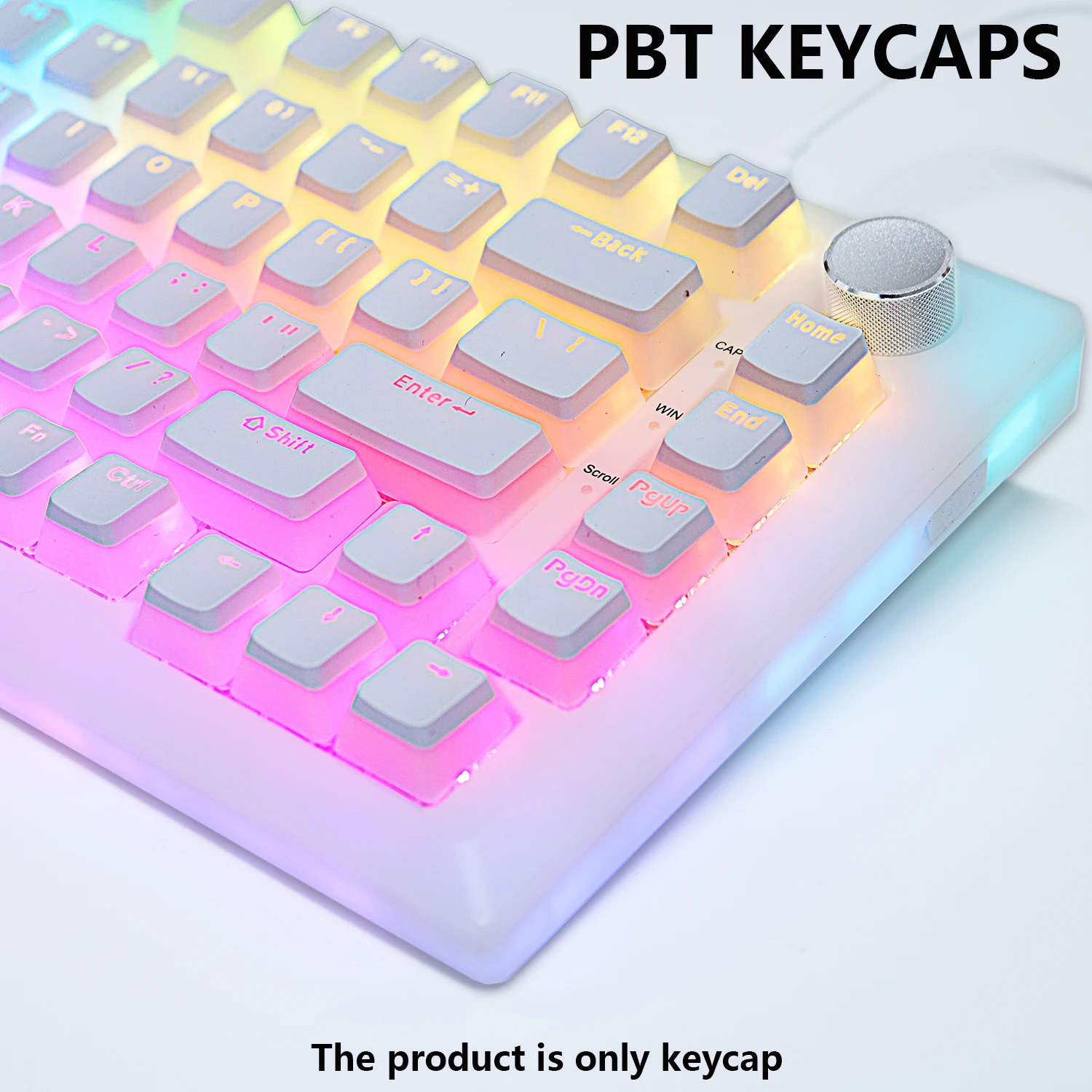 PBT 푸딩 키캡 129키 OEM 프로파일 — 백라이트 투과 2색 사출 풀세트(한·영 레이아웃 호환) — AliExpress 어필리에이트 제품 사진 (평점 4.65)