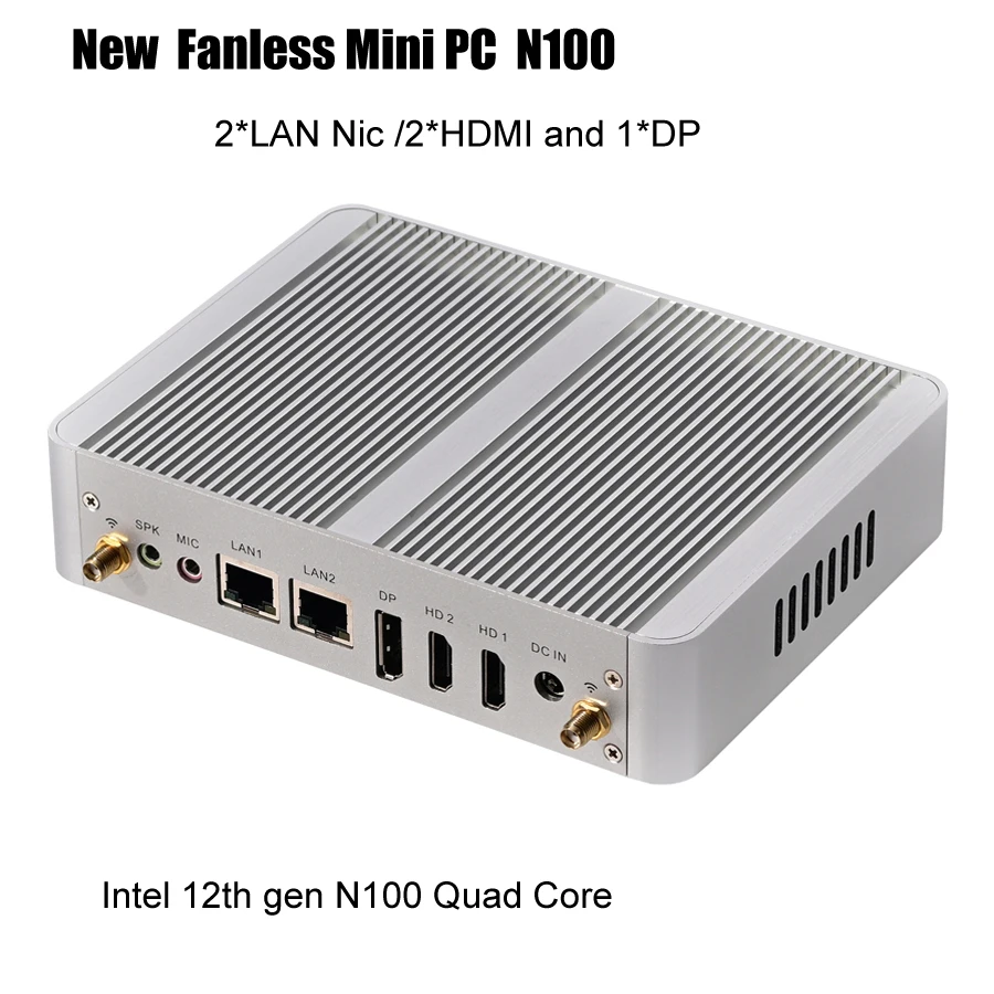 Intel N100 Palm Fanless Mini PC — 12세대 4코어 · 3화면 출력 · Soft Router (Windows 11) — AliExpress 어필리에이트 제품 사진 (평점 5)