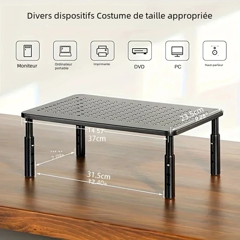 3단 높이조절 모니터 받침대 — 통풍 구조 · 수납 공간 · 스틸 — AliExpress 어필리에이트 제품 사진 (평점 4.75)