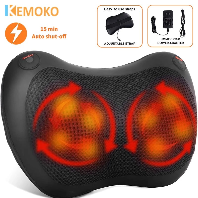 Electric Neck Massage Pillow Shiatsu — 다용도 지압 마사지 베개 (목·허리·등) — AliExpress 어필리에이트 제품 사진 (평점 4.8)