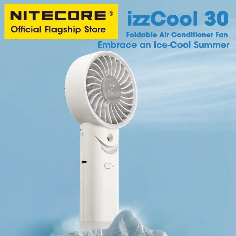 NITECORE izzcool 30 — `폴더블` 미스트 분무 휴대용 에어컨 USB-C 충전식 — AliExpress 어필리에이트 제품 사진 (평점 4.8)
