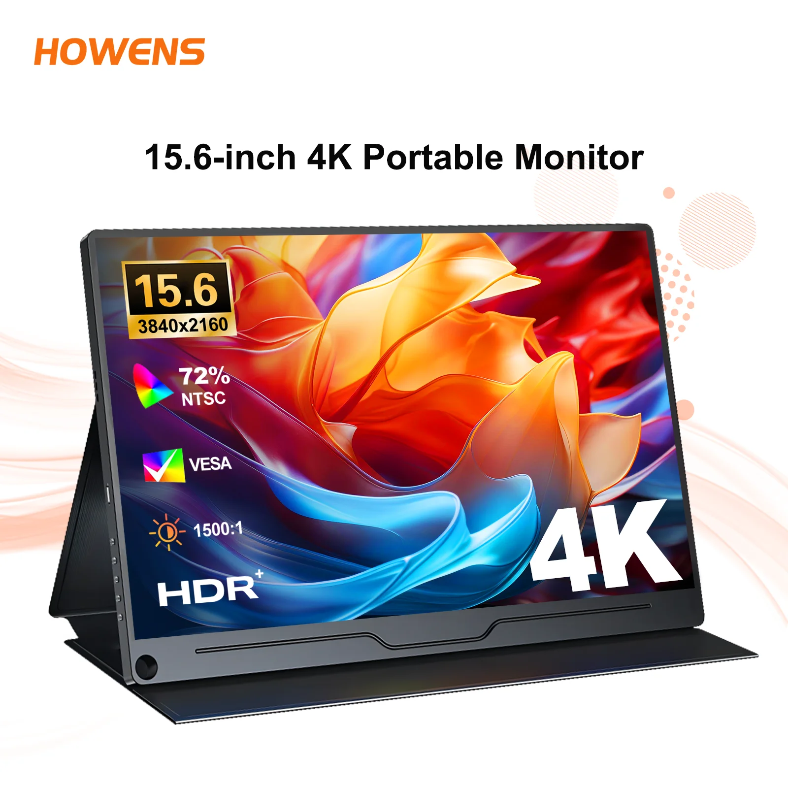 4K 15.6" 휴대용 게이밍 모니터 — 3840x2160 60Hz · 콘솔 확장 화면 — AliExpress 어필리에이트 제품 사진 (평점 4.3)