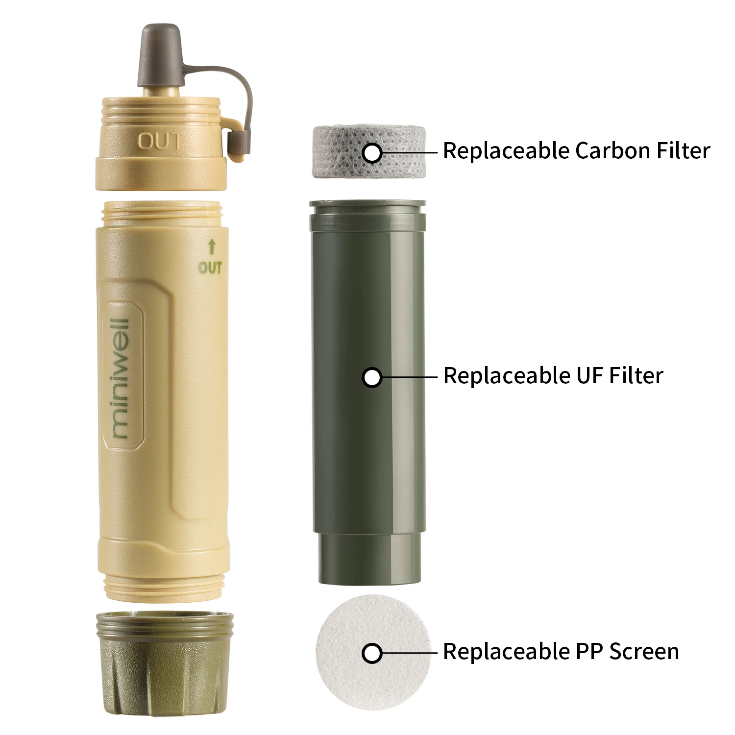 Miniwell Portable Survival Water Filter Straw — 빨대형 가성비 — AliExpress 어필리에이트 제품 사진 (평점 5)