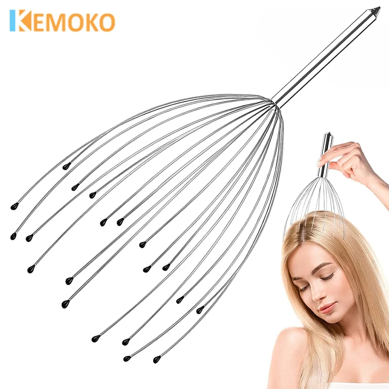 Octopus Head Massager 28 Fingers — 옥토퍼스 28핑거 두피 스크래처 (수동 클래식) — AliExpress 어필리에이트 제품 사진 (평점 4.8)