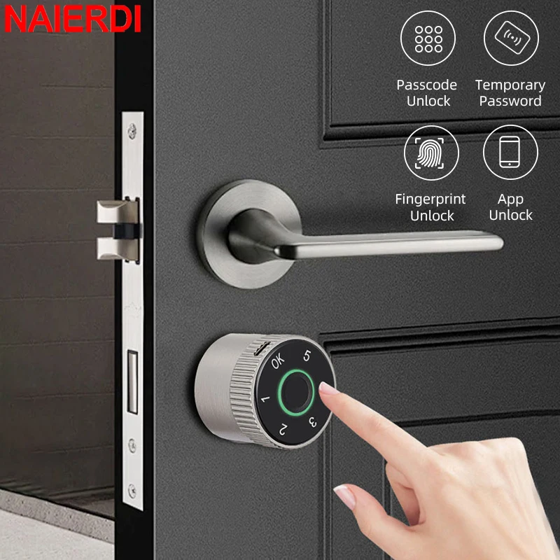 NAIERDI Smart Electronic Lock Cylinder Tuya App Fingerprint — 실린더 교체형 — AliExpress 어필리에이트 제품 사진 (평점 4.58)
