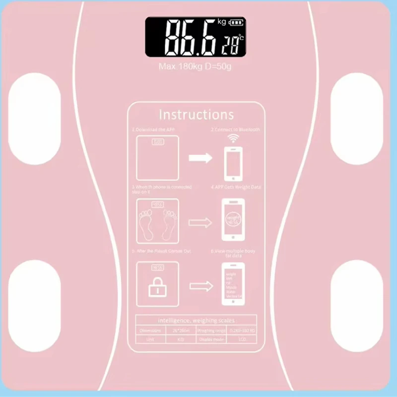 체성분 스마트 체중계 — 체지방·근육량·수분·BMI 블루투스 앱 동기화 (최대 180kg) — AliExpress 어필리에이트 제품 사진 (평점 4.9)