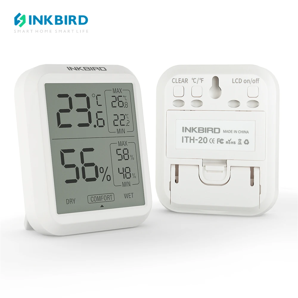 INKBIRD Digital Thermometer And Hygrometer ITH-20 Instant Read Temperature Humidity Gauge Monitor For Indoor/Outdoor 2.8Inch — AliExpress 어필리에이트 제품 사진 (평점 4.86)