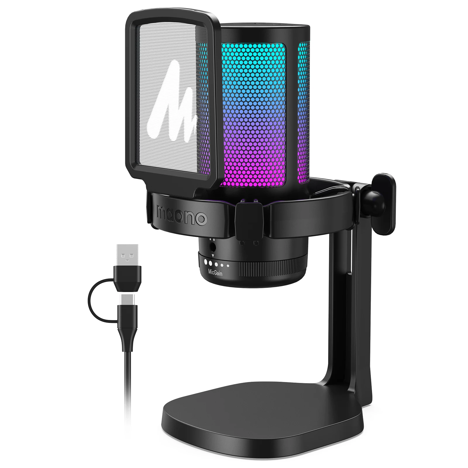 maono DGM20 Gaming USB Condenser Mic RGB — 가성비 종합 콘덴서 — AliExpress 어필리에이트 제품 사진 (평점 4.79)