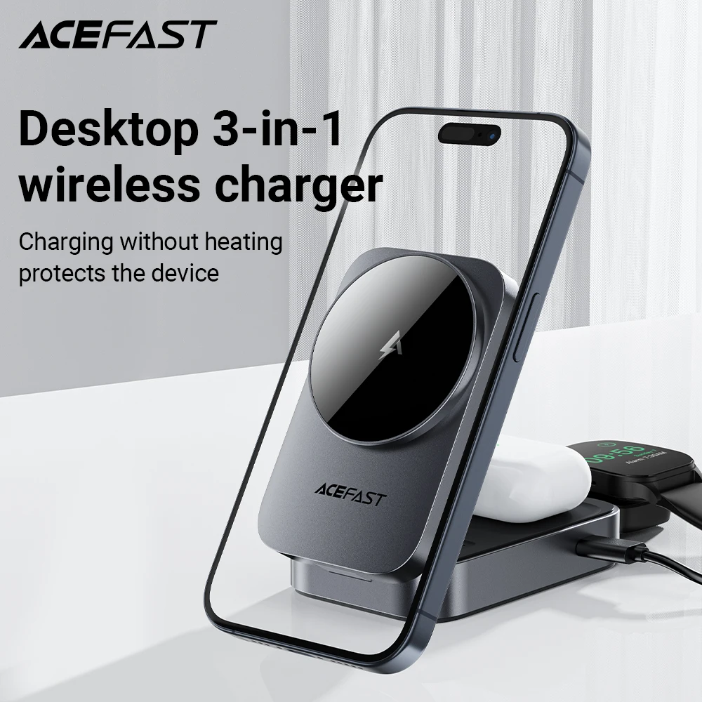 ACEFAST Foldable 3in1 15W Magnetic Wireless Charging Holder for iPhone 16/15 Pro Max — AliExpress 어필리에이트 제품 사진 (평점 5)