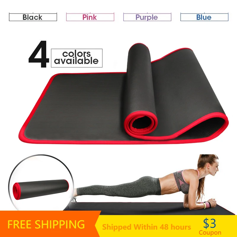 YECOKISO 10mm NBR 요가매트 183×61cm — 두께 최대 (치수 표기) — AliExpress 어필리에이트 제품 사진 (평점 4.71)